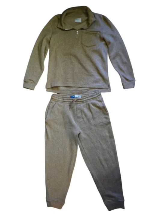 Old Navy Women's Taupe Half-Zip Sweatshirt & Jogger Set Size Large - Picture 2 of 6